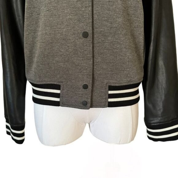 Trouvé Varsity Jacket in Grey Combo Size Medium EUC - Picture 12 of 15